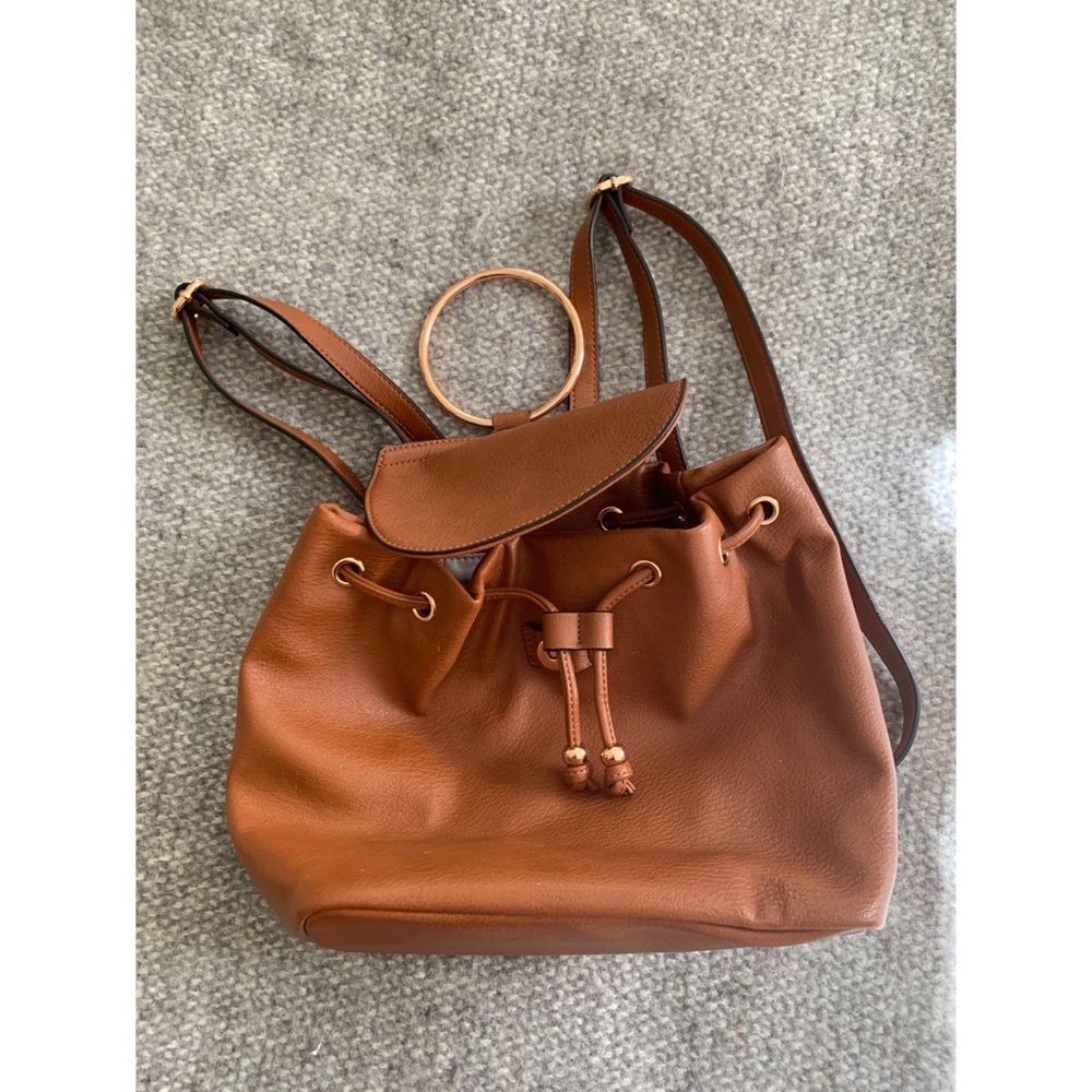 LC Lauren Conrad brown leather backpack purse NWOT